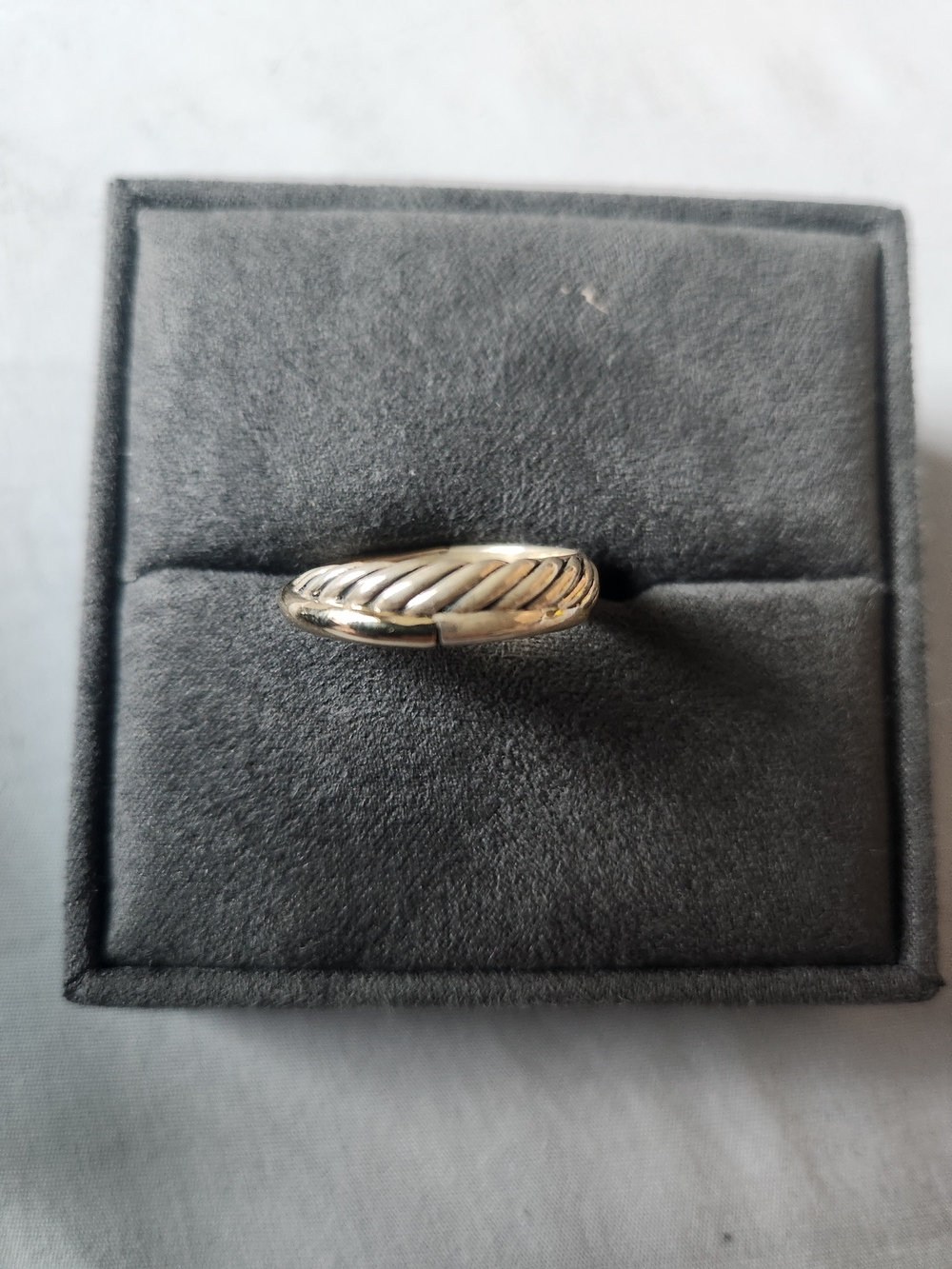 David Yurman Classic Twisted Band Gold Silver Ring - Women Jewelry Size 8
